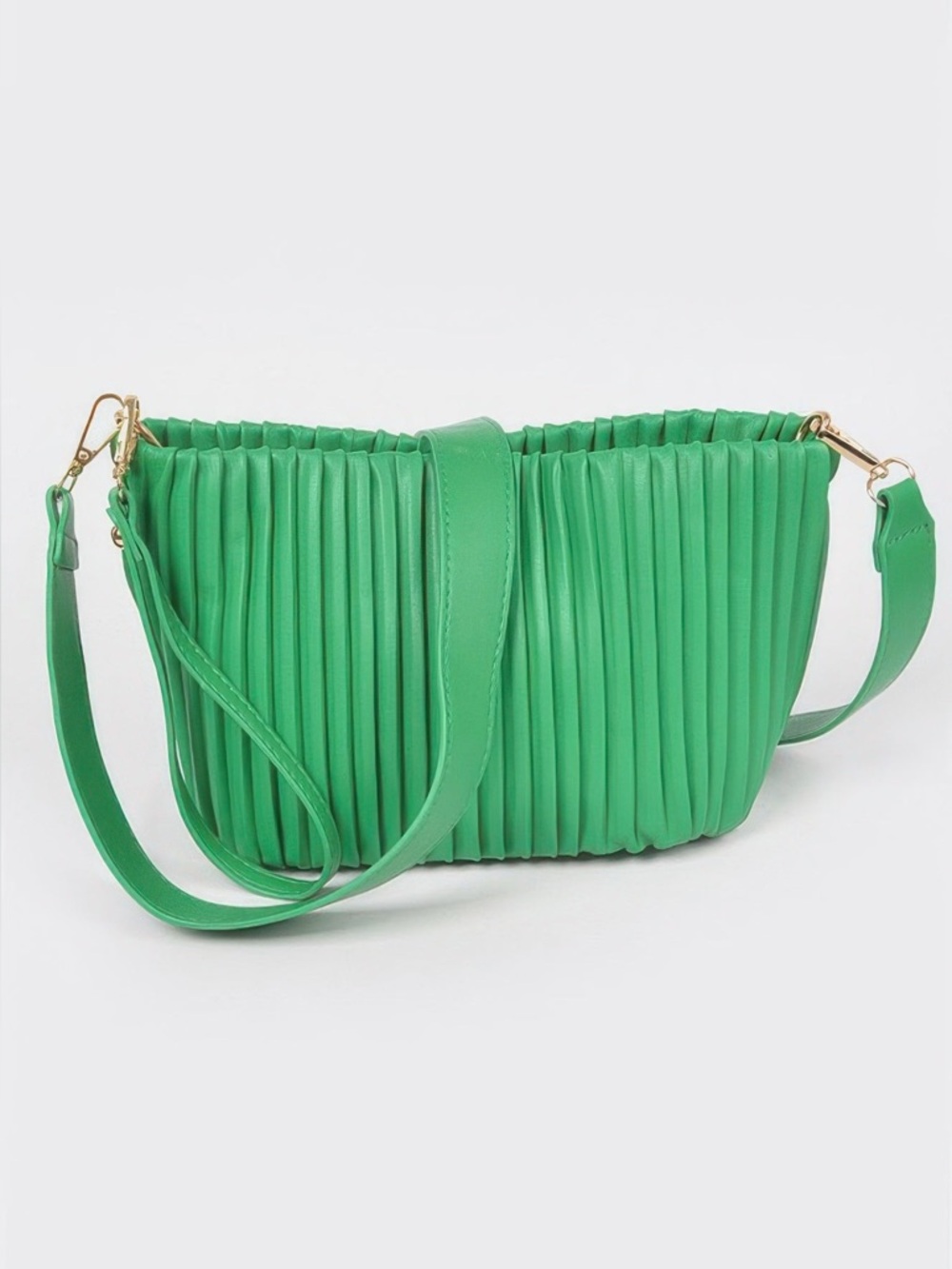 Faux Leather Pleated Bag